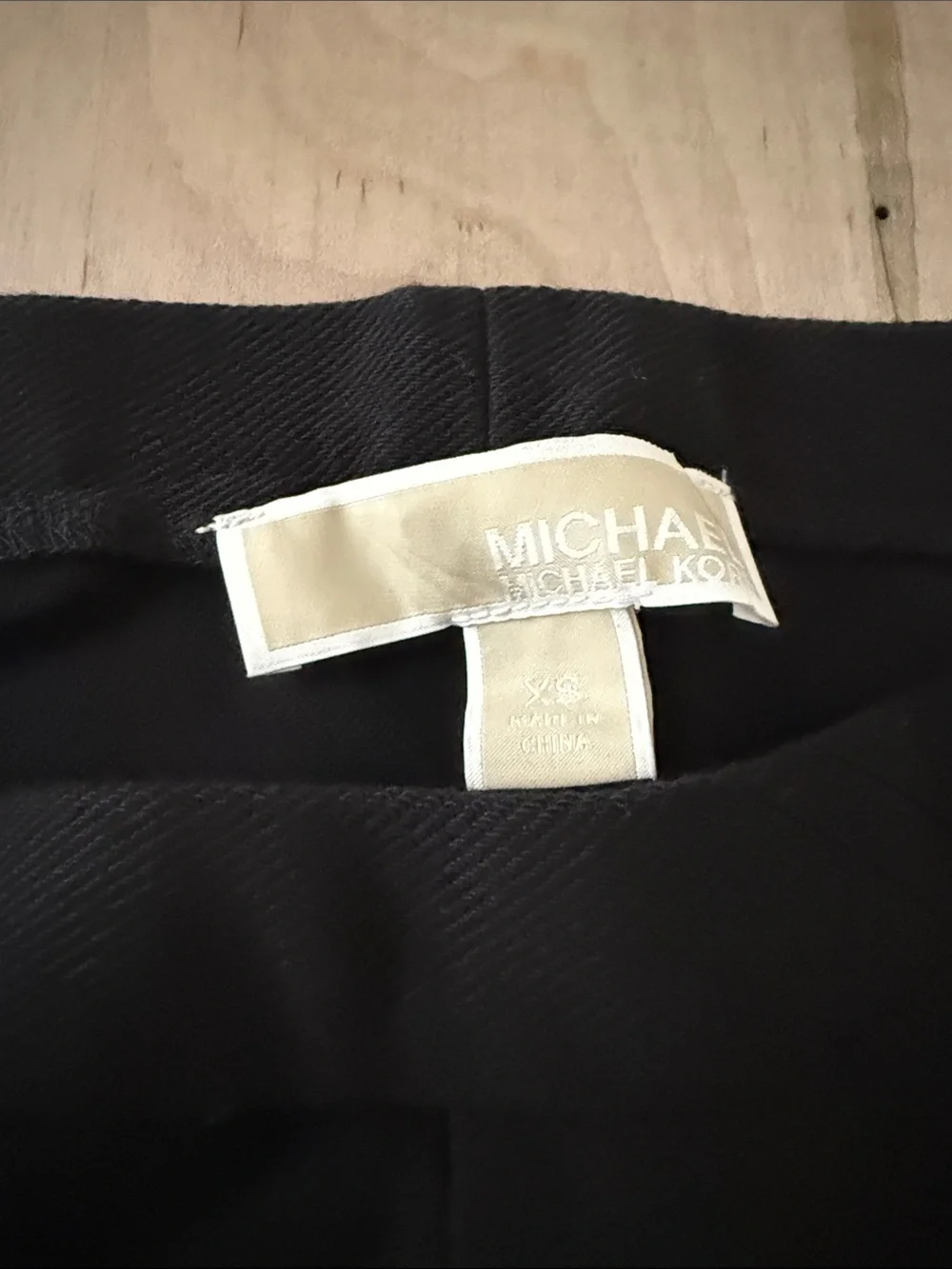 Michael Kors Black Stretch Ponte Skinny Pants with Gold Studs